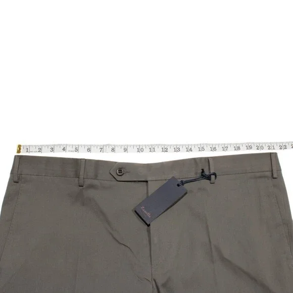 Zanella NWT Chinos / Casual Pants Size 42 US Parker In Solid Gray Cotton Blend